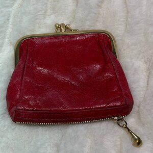 Vintage HOBO Gilda Leather Mirror Pouch - Berry Red